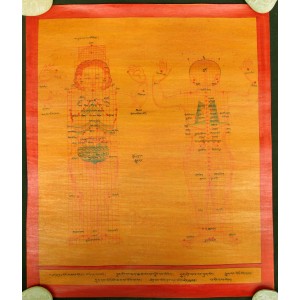 Tibetan Medicine Yoga Thangka smoked no. 12 -  39 x 47cm