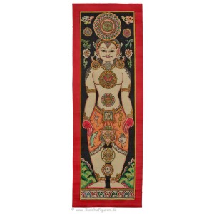 Tibetan Medicine Yoga Thangka no. 1 -  32 x 74 cm