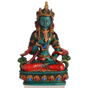 Vajrasattva Dorje Sempa Statue sitzende Position in der Vorderansicht